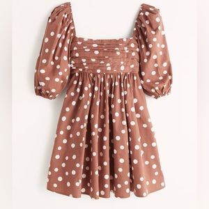 Abercrombie Ruched Bodice Puff Sleeve Mini Dress